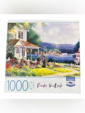 Randy VanBeek 1000 Piece Coastal Cottage Jigsaw Puzzle Complete Cardinal